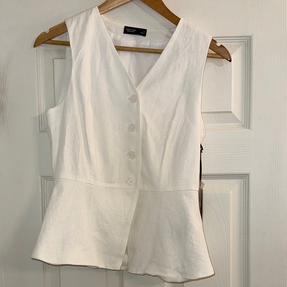 NWT Simply Vera by Vera Wang Modern White Sleeveless Peplum Blouse - Size S - Picture 5 of 9